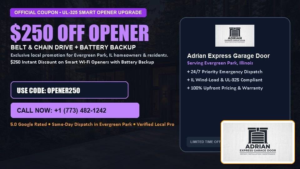$250 OFF Smart Wi-Fi Garage Door Opener Installation in Evergreen Park, IL - Adrian Express Garage Door