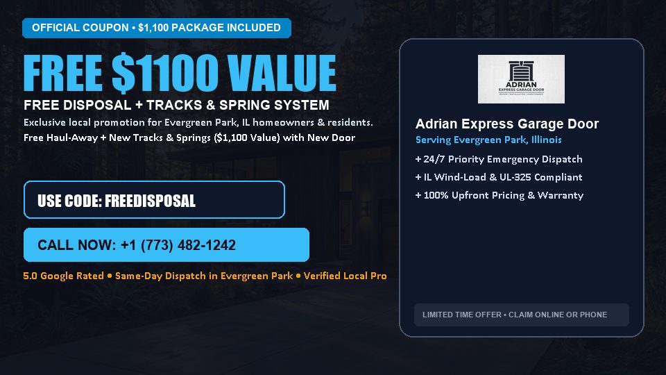 FREE Old Door Haul-Away & Heavy-Duty Tracks in Evergreen Park, IL - Adrian Express Garage Door
